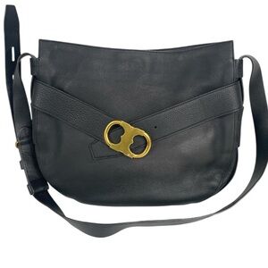Tory Burch Gemini Belted Shoulder Bag Black